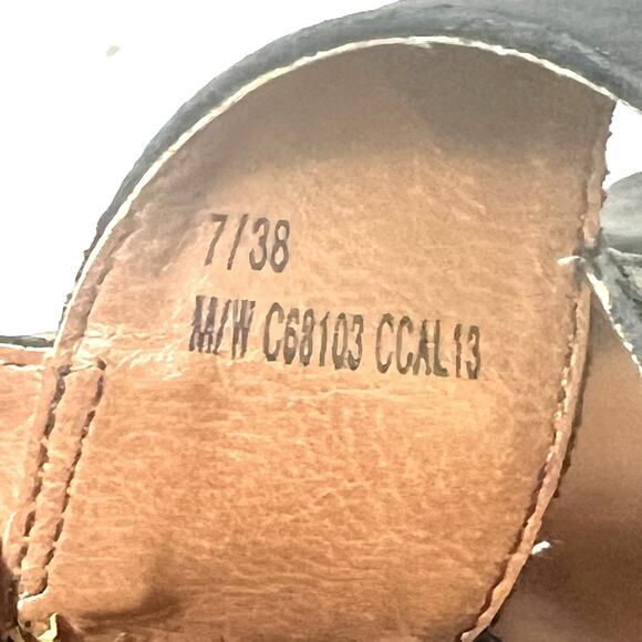 b.o.c Born Womens 7M Wedge Heel Sandals Leather Black Casual Sling Back Open Toe - Picture 10 of 12